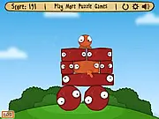 Free Sqiriz physics puzzle game screenshot on PlayArcadeHub, showing the orange ball and blocks being destroyed.