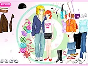 Play Sugary Couple Dress Up free online fashion game and choose coordinated styles for the cute boy and girl couple.