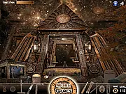 Parallel Universe hidden objects online game image showing two identical-looking scenes side-by-side with circles marking the differences and a list of hidden objects to find