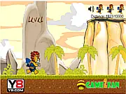 Play Legends of Chima: Lost in Jurassic Park free online game, Lion Tribe character escaping a forest filled with dinosaurs