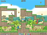 The two cat warrior characters from Twin Cat Warrior 3 standing in a tropical jungle environment, ready for adventure