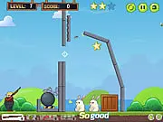 Free online game Garden Shooting, shooting animals in a garden, using ricochets and explosions, best free physics puzzle game on PlayArcadeHub