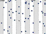 48 Boxes free online game screenshot showing a small player cursor attempting to dodge a screen full of large, rapidly moving square boxes.