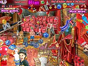 Enigmatic Circus free hidden object game, spot the difference online, finding hidden petards for a clown, PlayArcadeHub free circus puzzle game