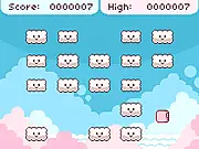 Mallow Mania free online bouncing game, Lucky the marshmallow jumping on clouds, addictive free arcade game on PlayArcadeHub, endless survival game