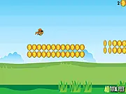 Rocket Fish free online flying game, fish with a rocket belt flying, collecting Shrimp Coins, endless arcade flyer game on PlayArcadeHub