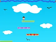 Play Sky Skater free game online, guide Sky-Skater Claire jumping across floating ice platforms, challenging arcade game