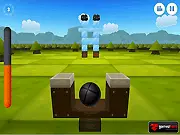Catapon: Catapult Mania Online game screenshot – a large catapult aimed at a wooden and stone structure with enemies standing on top.
