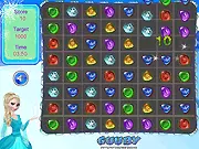 Play Elsa Crystal Match free online three-in-a-row puzzle game