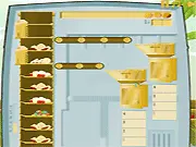 Choco Vendor game screenshot showing the assembly of a chocolate bar, play free online puzzle game