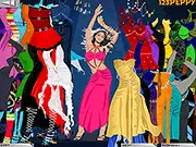 Online celebrity dress-up game screen featuring a stylized image of Beyoncé Knowles ready to be dressed in glamorous outfits.
