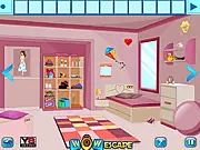 Screenshot of a locked room scene in the Wow Girls Guest House Escape point and click game online