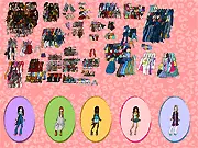Screenshot of Bratz Girl Dress Up game featuring Cloe or Yasmin doll with bold makeup and a trendy outfit, a free online fashion and makeover game on PlayArcadeHub.