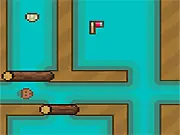 Screenshot of Left Turn Otto free online game showing the otter character navigating a maze with a teleporter and a block