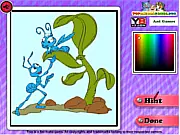 A Bug's Life Coloring free online game featuring Flik and Princess Atta