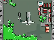 Screenshot of Krassair plane landing game showing an airplane approaching a runway