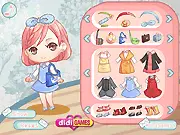 Cute School Girl Dress Up game screenshot, styling high school uniform, choosing accessories, play free online fashion game