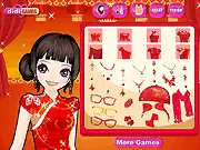 Lovely Chinese Girl Make Up game screenshot, dress up game, style a Chinese princess outfit, play free online fashion game