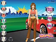 The chic woman driver character ready to be dressed in the free online fashion game Pretty Driver Dress Up