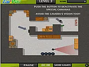 Silent Rescue free online stealth game, sneaking past guards and cameras to rescue prisoners in a complex