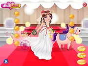 Carriage Wedding Dressup Game featuring a bride next to a royal carriage, play free online