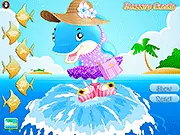 Adorable Dolphin free online dress-up game, customizing a cute dolphin with whimsical clothes and accessories