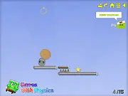 Play Iron Logic Physics Puzzle Online, free logic game, dropping objects on platforms, moving stars to robot, engineering game