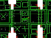 Martian System free online space shooter game screen, showing a small spaceship dodging enemy fire and Martians.
