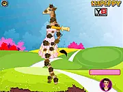 Peppy's Pet Caring Ms Giraffe game screenshot showing the giraffe wearing an elegant dress and accessories after her makeover