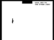 Ragdoll Limbo game screen showing a floppy stickman ragdoll suspended in the air attempting to pass under a narrow horizontal bar without hitting the orange side walls.