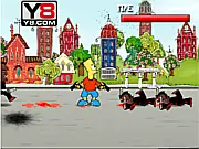 The Simpsons Underworld free online action game with Homer Simpson fighting a gang