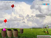 Balloon Hunter free online archery game screenshot, shooting balloons with a bow and arrow, physics-based skill game