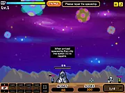 Planet Escape free online survival defense game with researcher repairing a spacecraft and fighting alien monsters