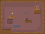 Screenshot of the Greenie 2 platform puzzle game showing the green player character near several colored enemies and a 'phase' wall