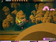 Playing Stunt Bike Rush online, racing a rival vehicle across an extreme dirt bike track with large jumps.