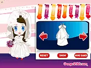 Mini Bride Wedding Dressup free online fashion game screenshot with beautiful bridal gown