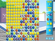 Sport Match Online flood-fill puzzle game free, with colored sports balls grid, strategic color matching, play on PlayArcadeHub