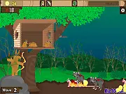 Play Animal Defense free online tower shooter game, defending babies and using the upgrade shop against enemy animals