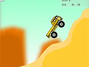 Screenshot of the Truck Adventure game showing a heavy truck balancing on a steep, uneven platform