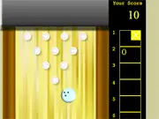 Znembowl game screenshot: a bowling ball rolling down the lane towards a cluster of ten pins, aiming for a strike