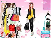 Screenshot of Pleated Skirt Fashionista free online game showing a girl wearing a beautiful, flowing pleated skirt and an elegant top