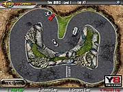 Car racing on a narrow cliff road in the free online driving game, Race on the Edge
