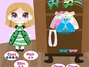 The Tea Party Dress Up game showing a model wearing an elegant dress, hat, and gloves, ready for a high-society tea party.