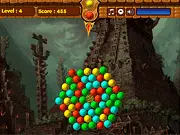 Marbles Myth free online game screenshot, aiming a shooter to match groups of 3 or more colored bubbles in a classic bubble shooter puzzle, PlayArcadeHub