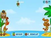 Robinson VS Birds game screenshot, play free online, batting coconuts at flying birds, arcade game