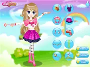 Charming Crystal Hair game screenshot, dress up Nicole for a dancing contest, play free online fashion game
