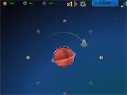 Space Gravity online game showing a spaceship navigating around planets and avoiding their gravitational pull