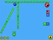 Red Shape Alert free physics puzzle game online, eliminating red shapes to save the green block, strategic gameplay on PlayArcadeHub