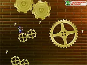 Free online physics platformer game Rock Inside The Clock maintenance worker jumping on spinning cogs