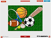 Sport Balls Jigsaw free online game, puzzle of football, basketball, and tennis balls, timer option